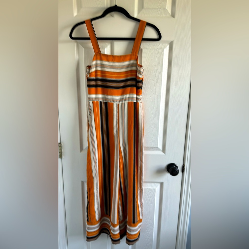 Japna Orange Striped Jumpsuit